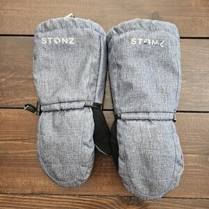 Stonz Heather Grey/Black 2-4 Years Toddler Adjustable Mittens Elbow High 10"